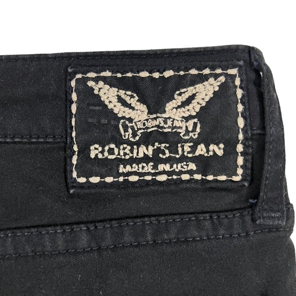 Vtg Y2K Robins Jeans Stretch Blk Denim Low Rise Chapa Embroidered Navaho Aztec - Picture 8 of 16